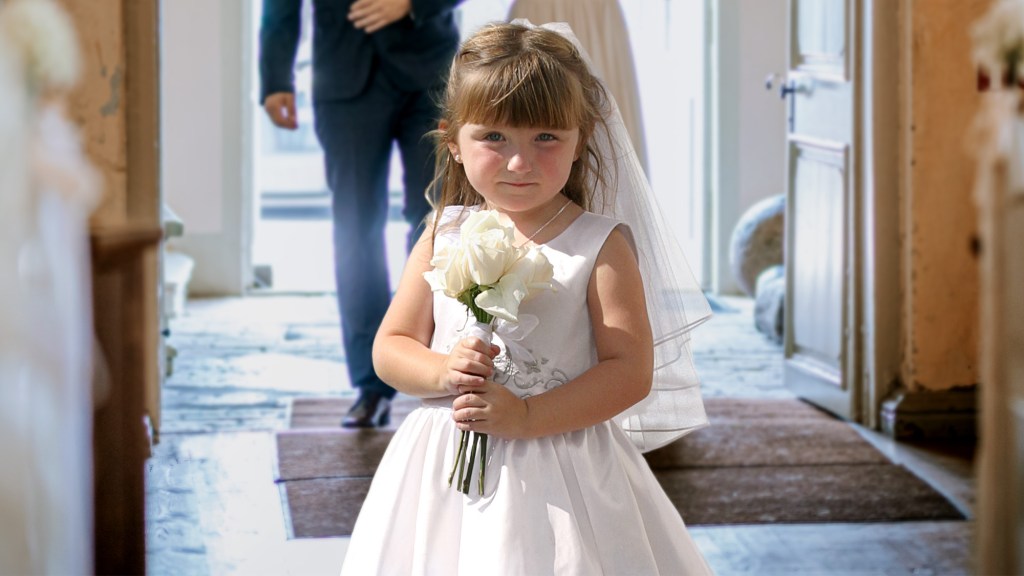 Completely Charmless Flower Girl Walks Directly Down Aisle
