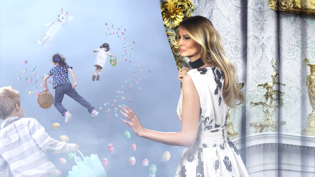 Melania Trump Informs Visiting Children She Hid Many Easter Eggs Behind Curtain Of Reality
