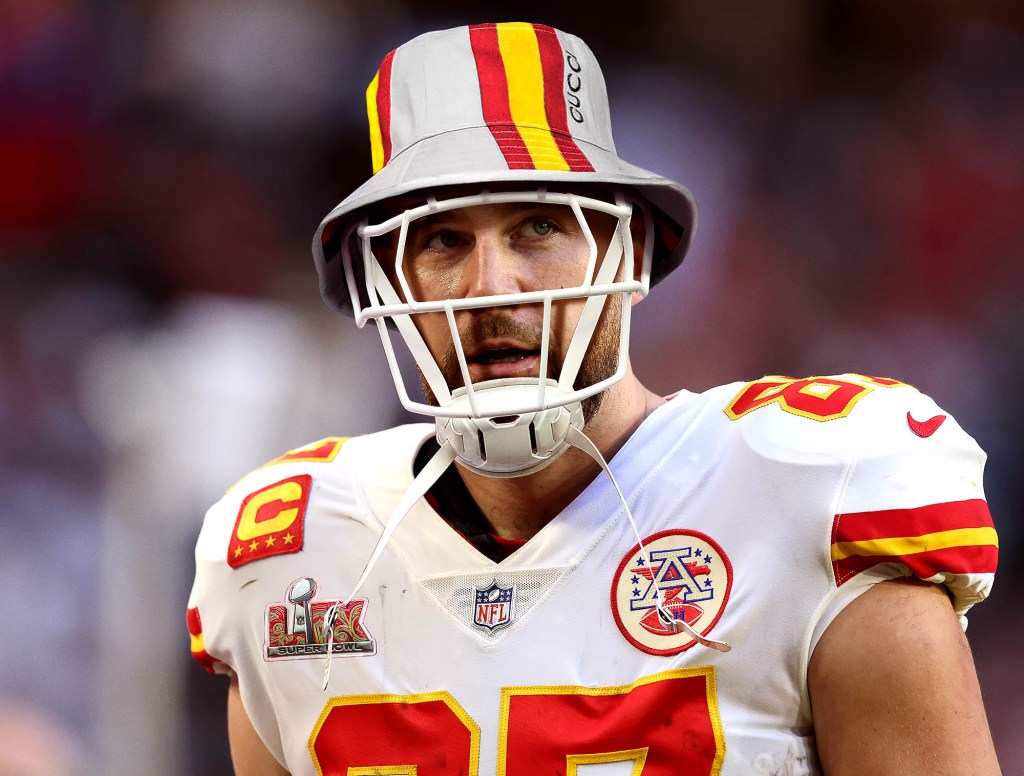 Travis Kelce Plays Super Bowl In Gucci Bucket Helmet