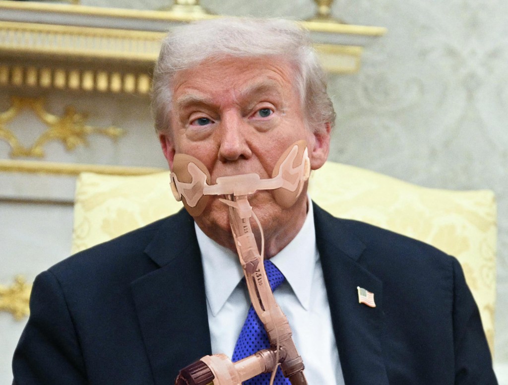 Trump Accused Of Using Makeup To Conceal Ventilator