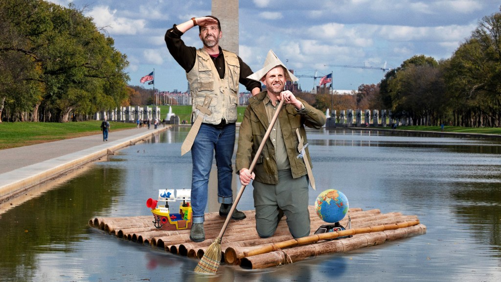 ‘We’re Off To See The World!’ Shout Saluting Trump Boys Setting Sail On D.C. Reflecting Pool 